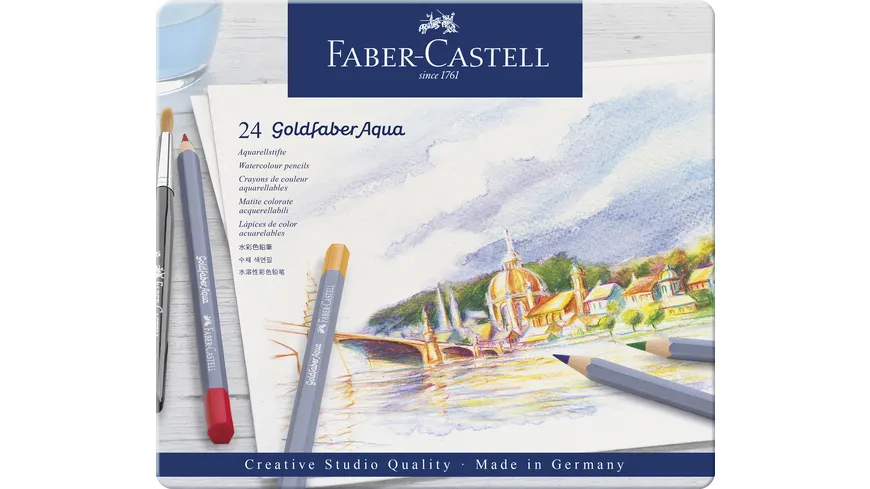FABER-CASTELL  Aquarellstift Goldfaber Aqua 24-Metalletui