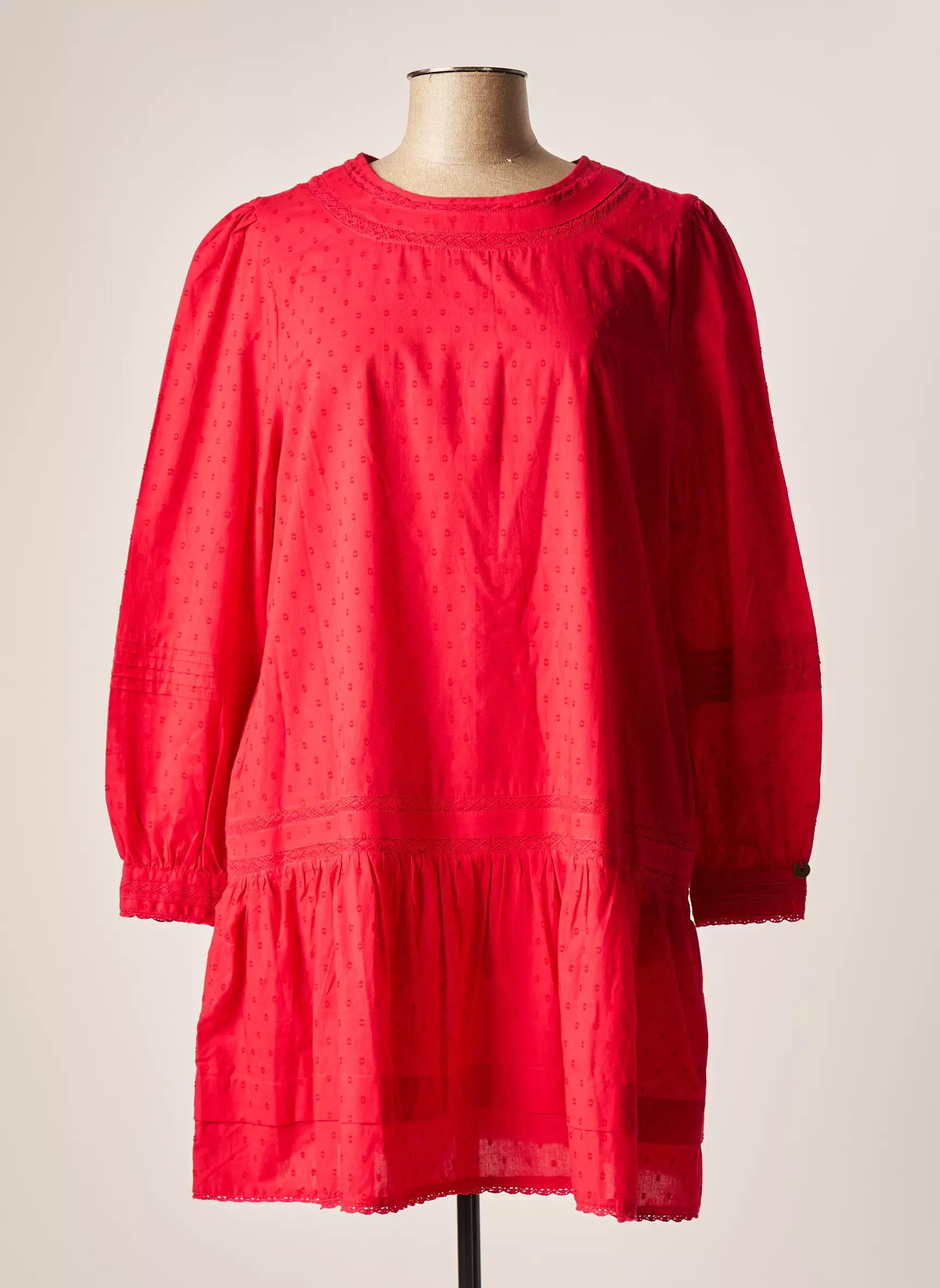 Superdry Robes Courtes Femme couleur rouge