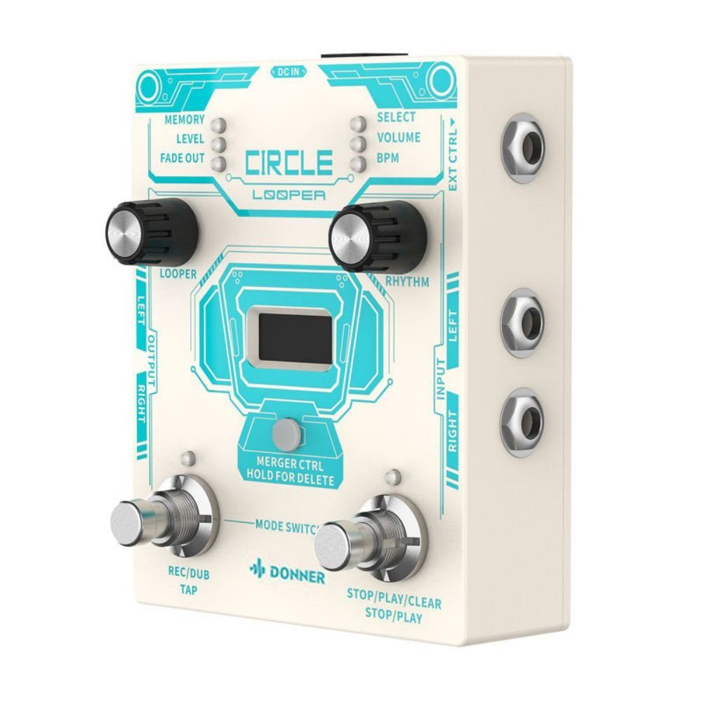 Donner E-Gitarre Circle Looper Record Gitarren Effektpedal, True Bypass, Einfach zu verwenden, für Anfänger