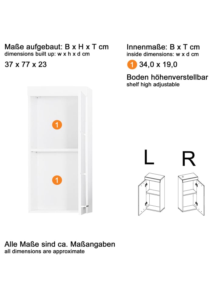 ebuy24 Badschrank AmandaMandoBea Grau 37 x 23 cm günstig kaufen onesize
