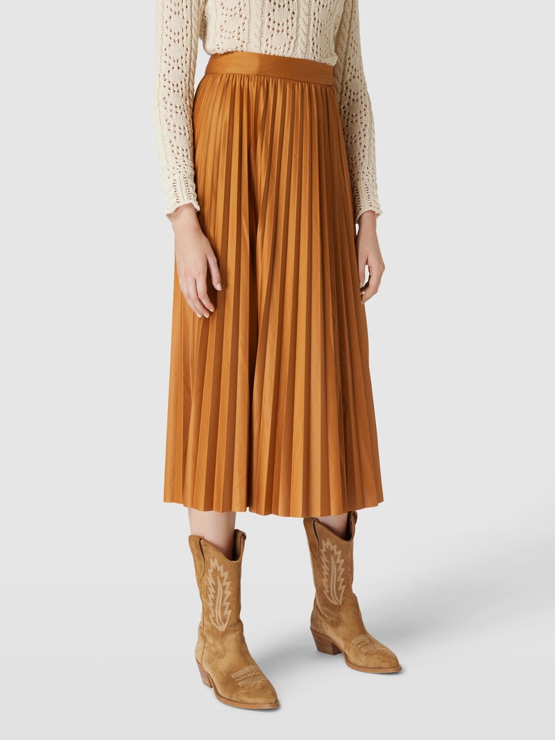 Rock mit Plisseefalten Modell 'ANINA' in camel