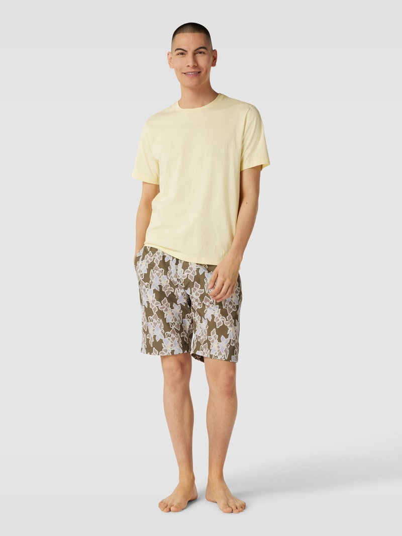 Pyjama-Shorts mit Allover-Muster Modell 'Night & Day' in khaki