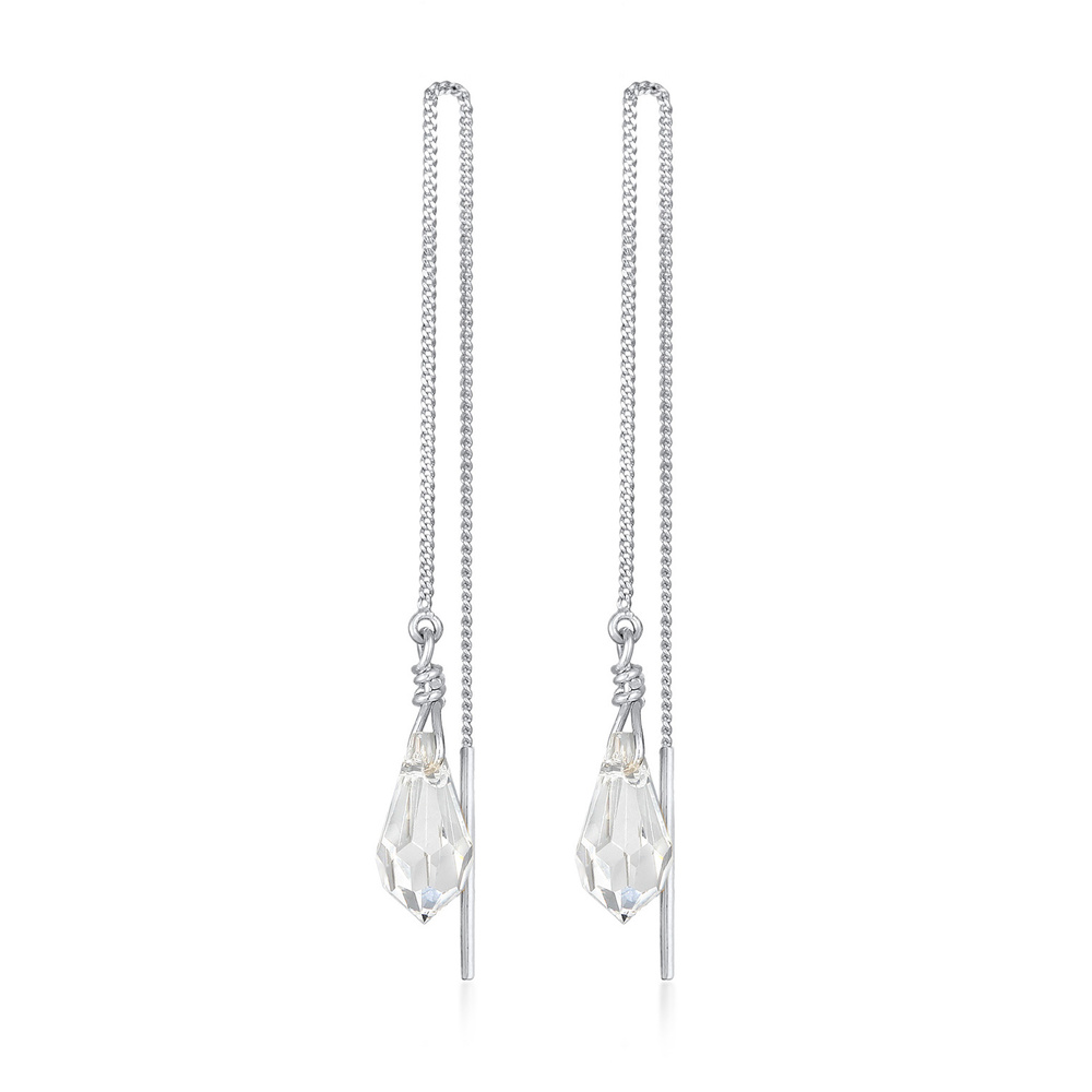 Elli Elli Boucles d'Oreilles Femmes traversante goutte pendentif avec cristal en argen Boucles d'oreilles