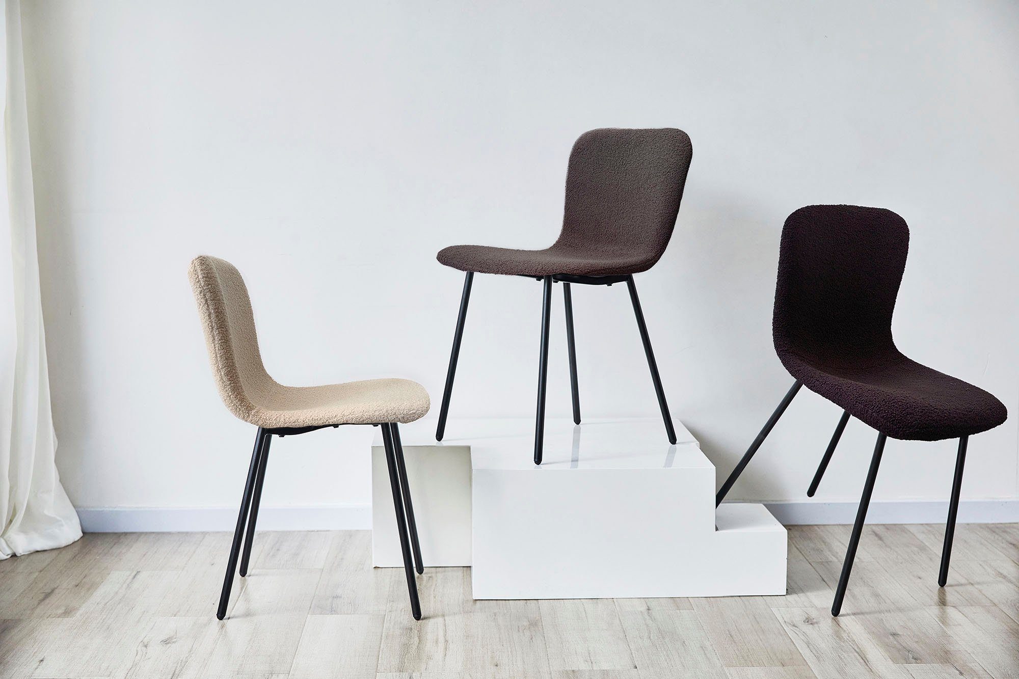 SalesFever 4-Fußstuhl (Set, 4 St), ergonomisch geformte Sitzfläche und Rückenlehne