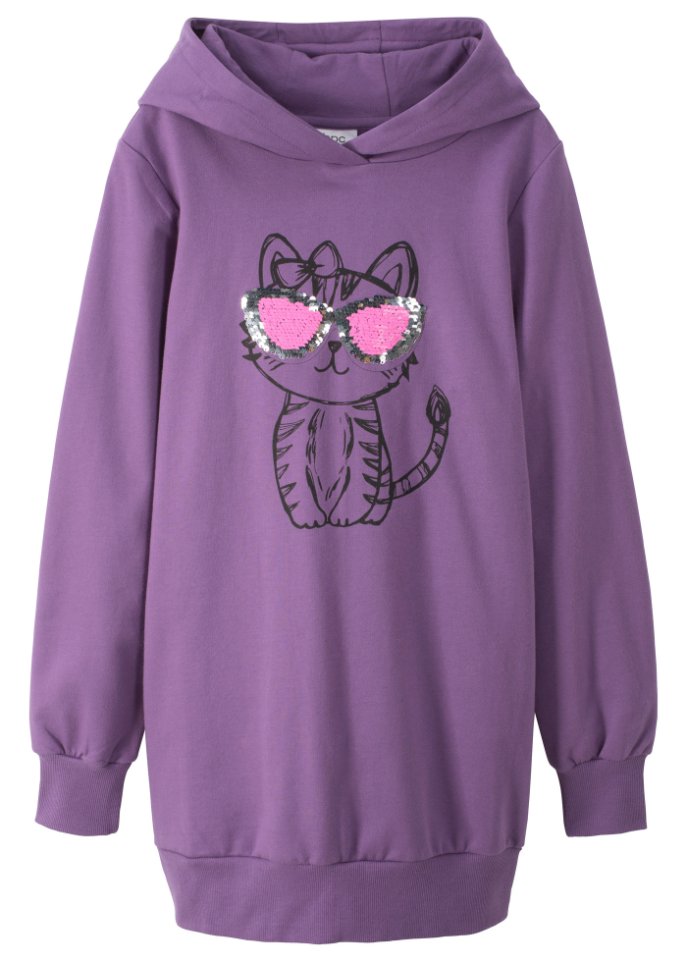 Mädchen Sweatkleid mit Wendepailletten
