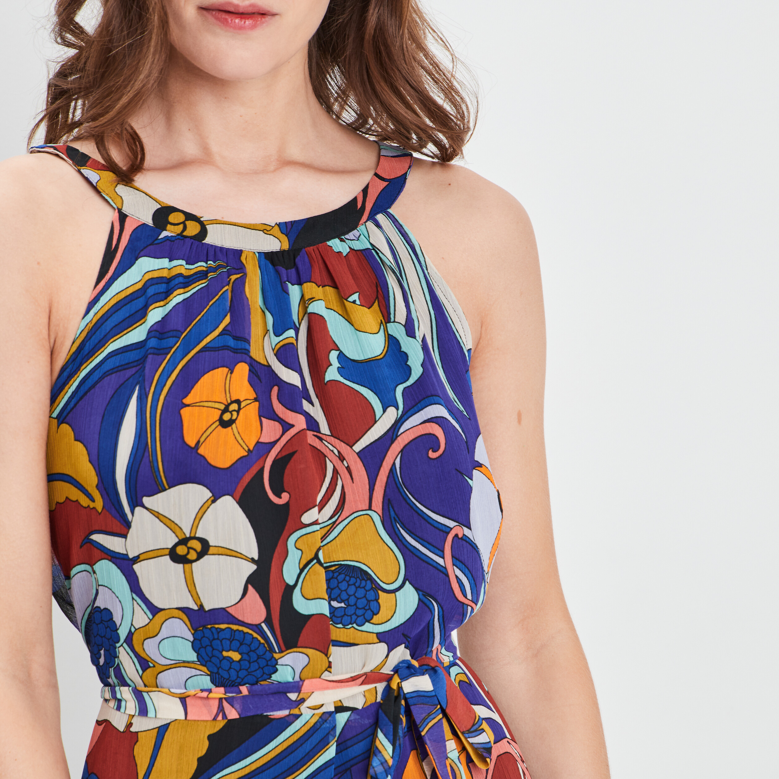 Robe longue droite fluide violet femme | La Halle