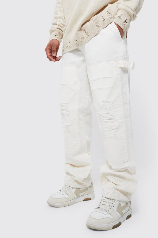 Locker Bandana-Hose mit Rissen