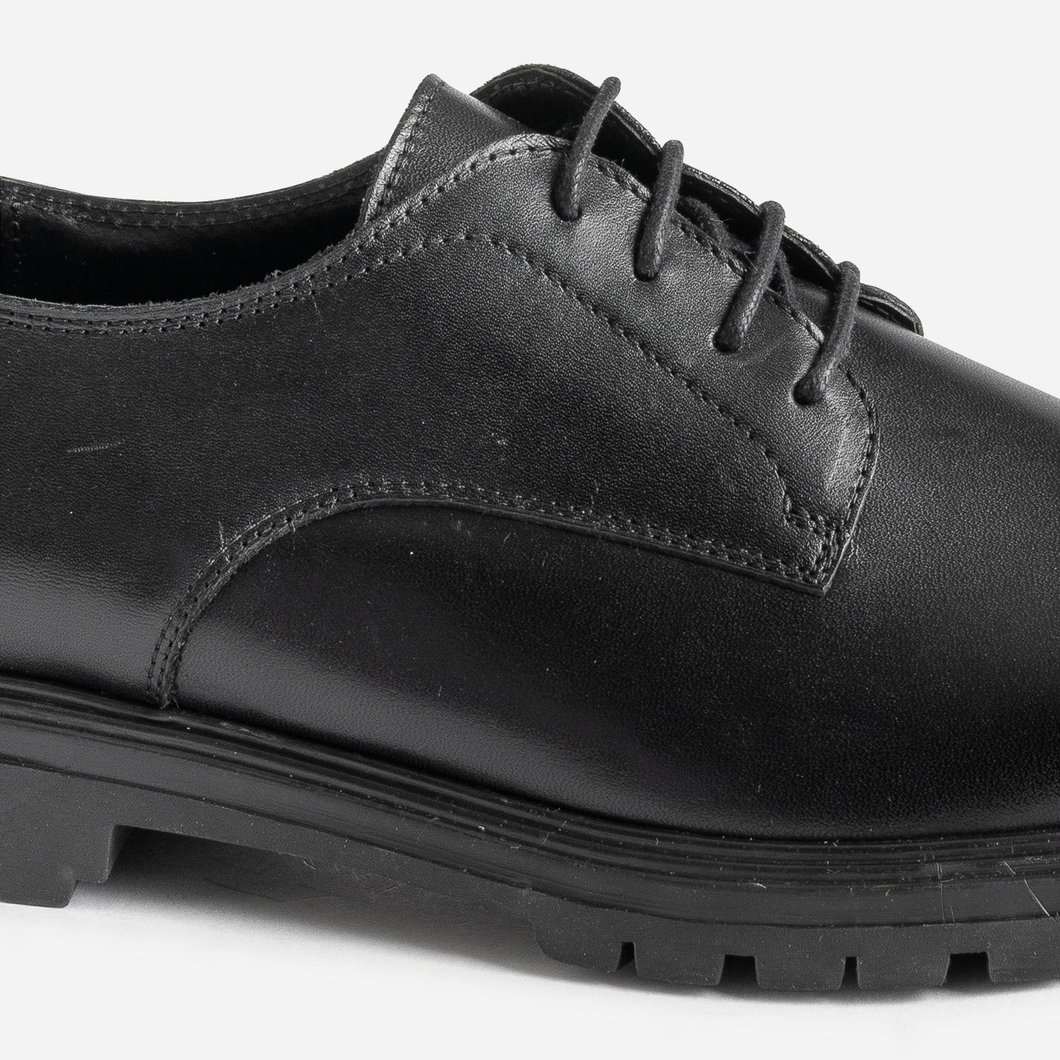 Derby noir cuir semelle crantée