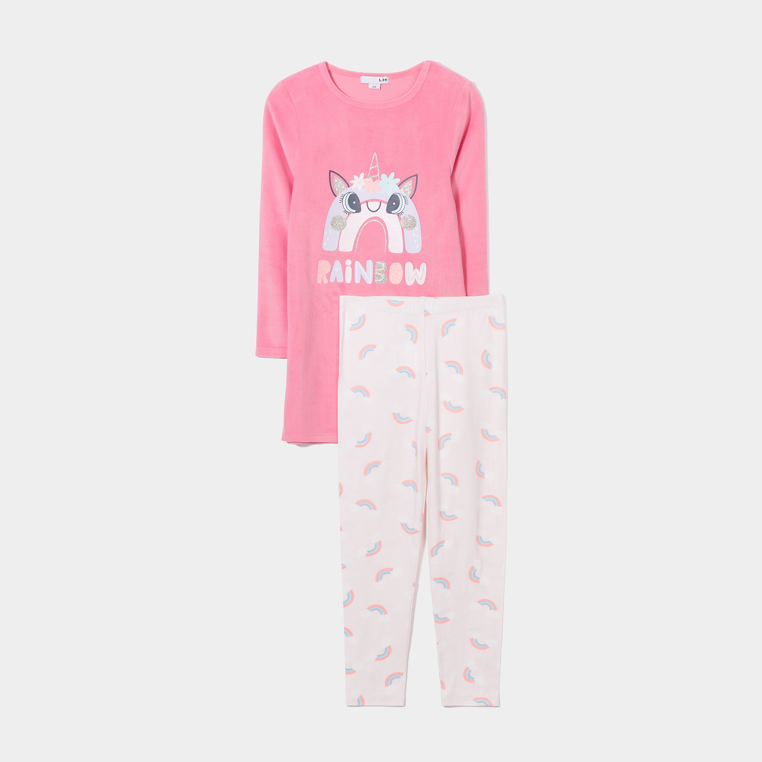 Ensemble pyjama legging chemise de nuit rose fille | La Halle