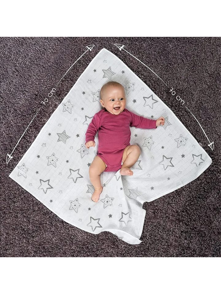 Makian Mullwindel / Mulltuch 4er Pack 70 x 70 cm - Sterne günstig kaufen onesize