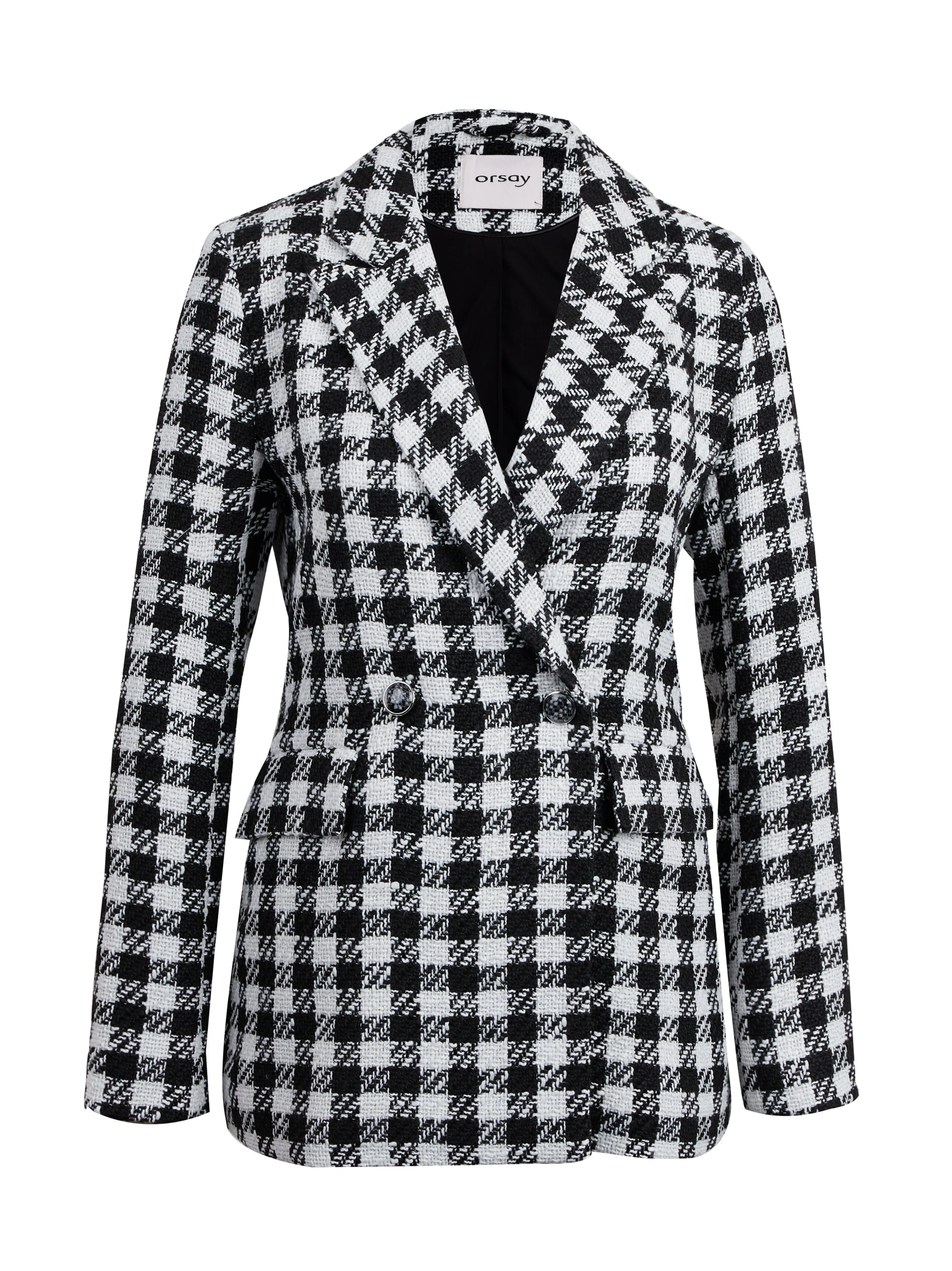 Weiß-schwarz karierte Damenjacke ORSAY
