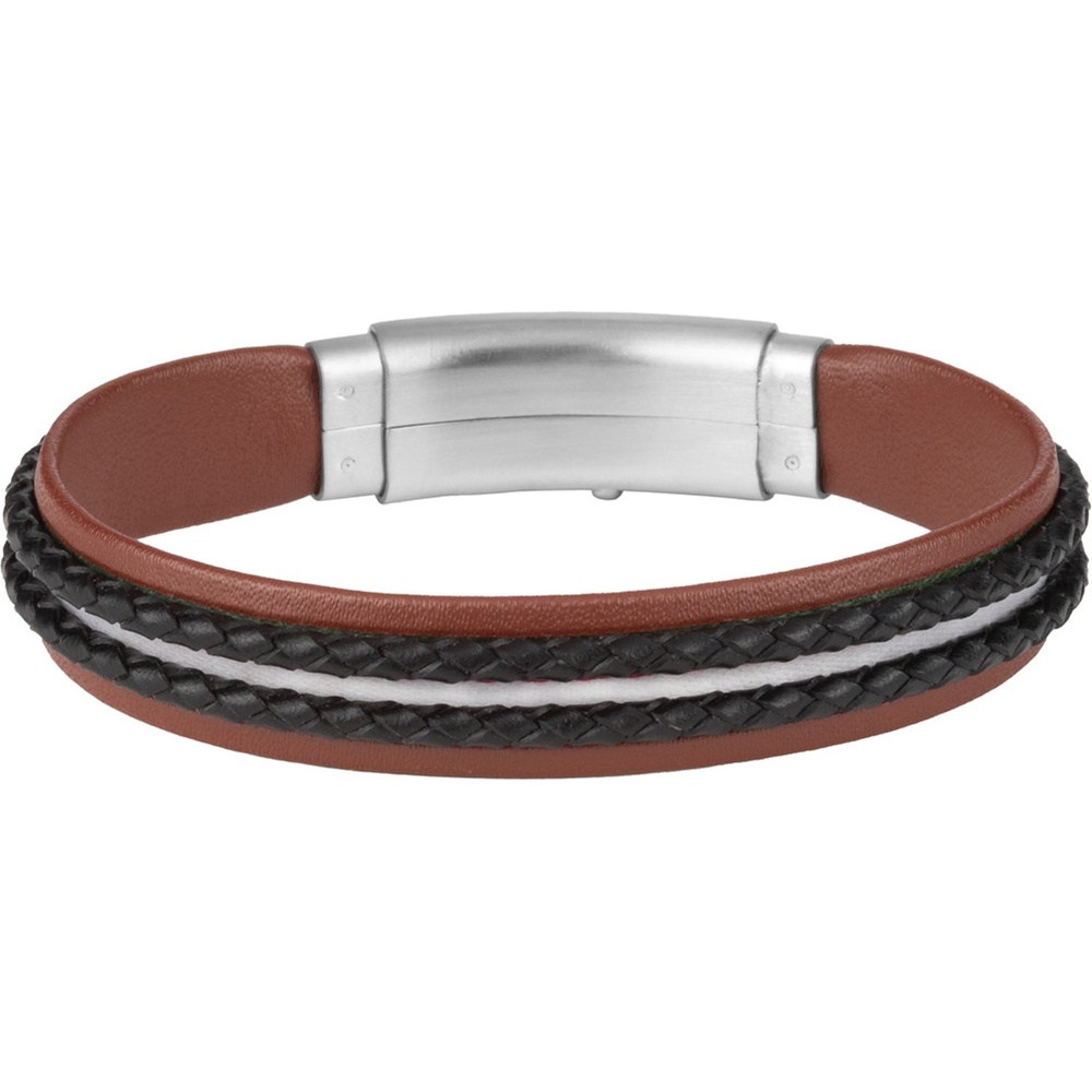 Jacques Lemans Bracelet Cuir, Acier inoxydable Bracelet