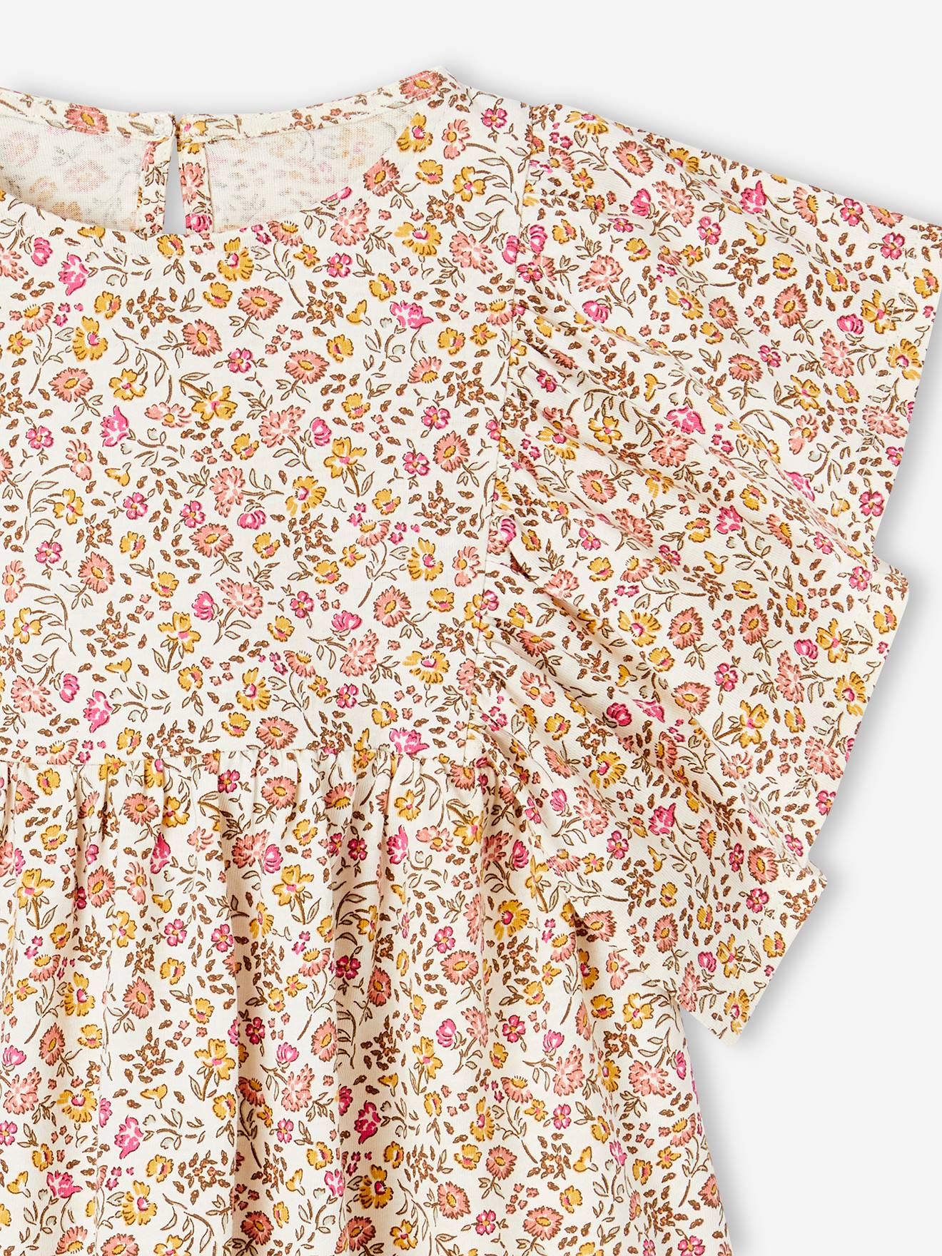 Vertbaudet Mädchen Blusenshirt mit Recycling-Polyester - vanille