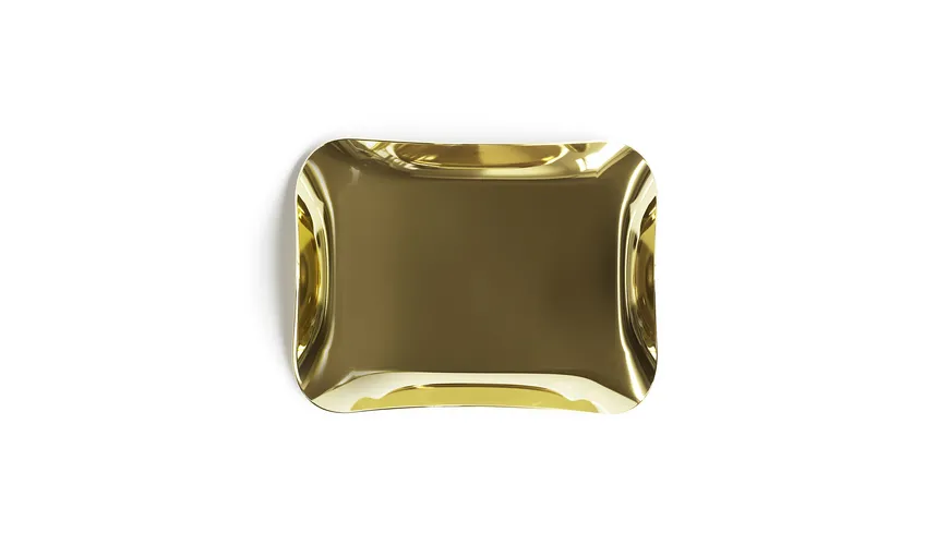umbra Metall Tablett Wave Tray Brass Messing