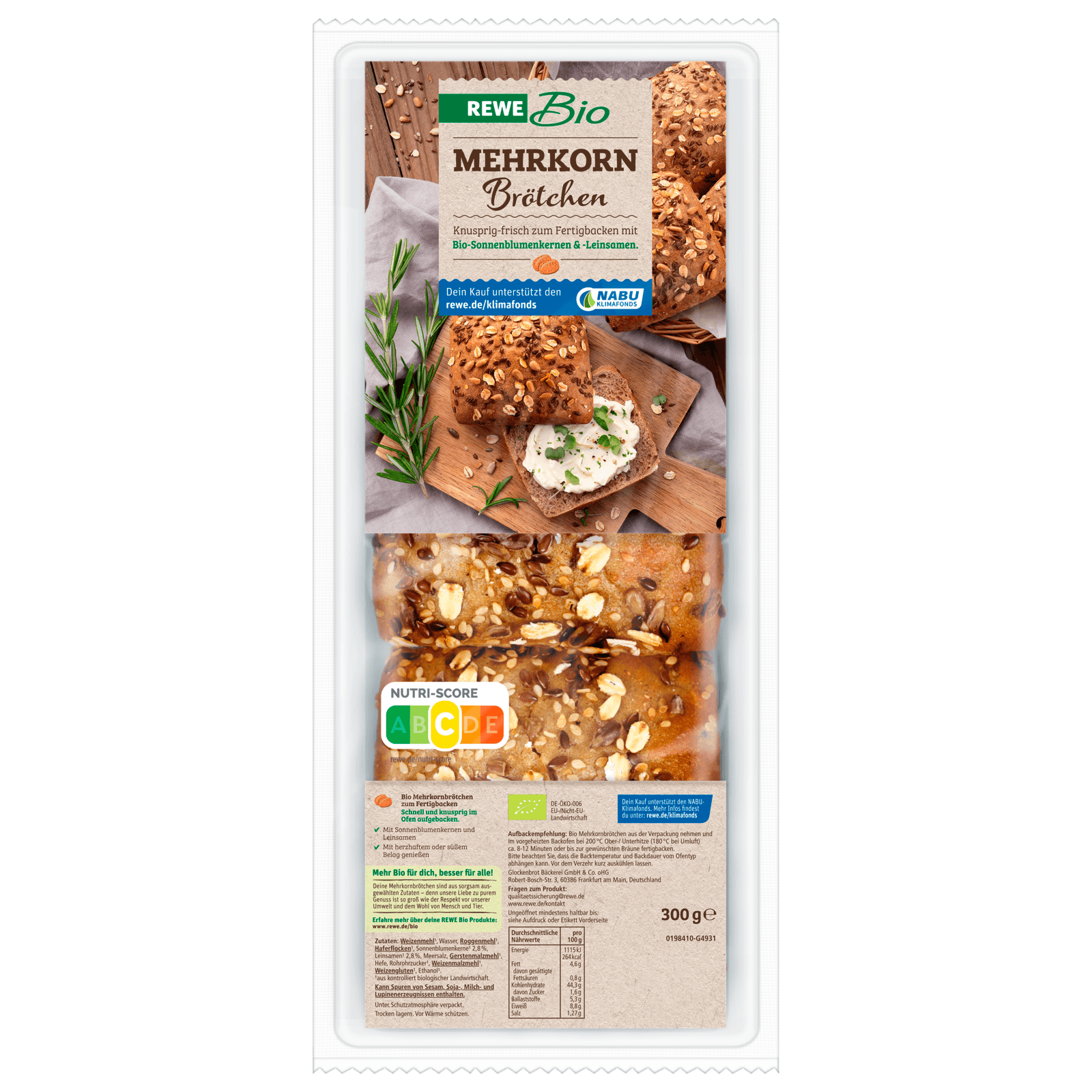 REWE Bio Mehrkorn-Brötchen 300g
