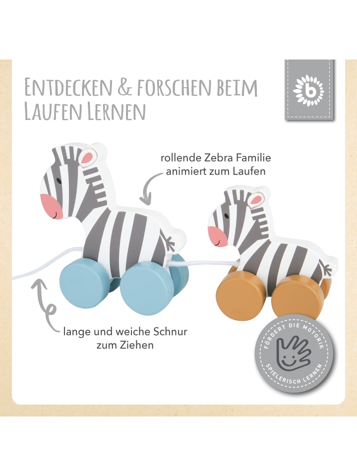 Bieco Spielwaren Nachziehspielzeug Zebra Clara und Lara - ab 12 Monate in Mehrfarbig günstig kaufen onesize