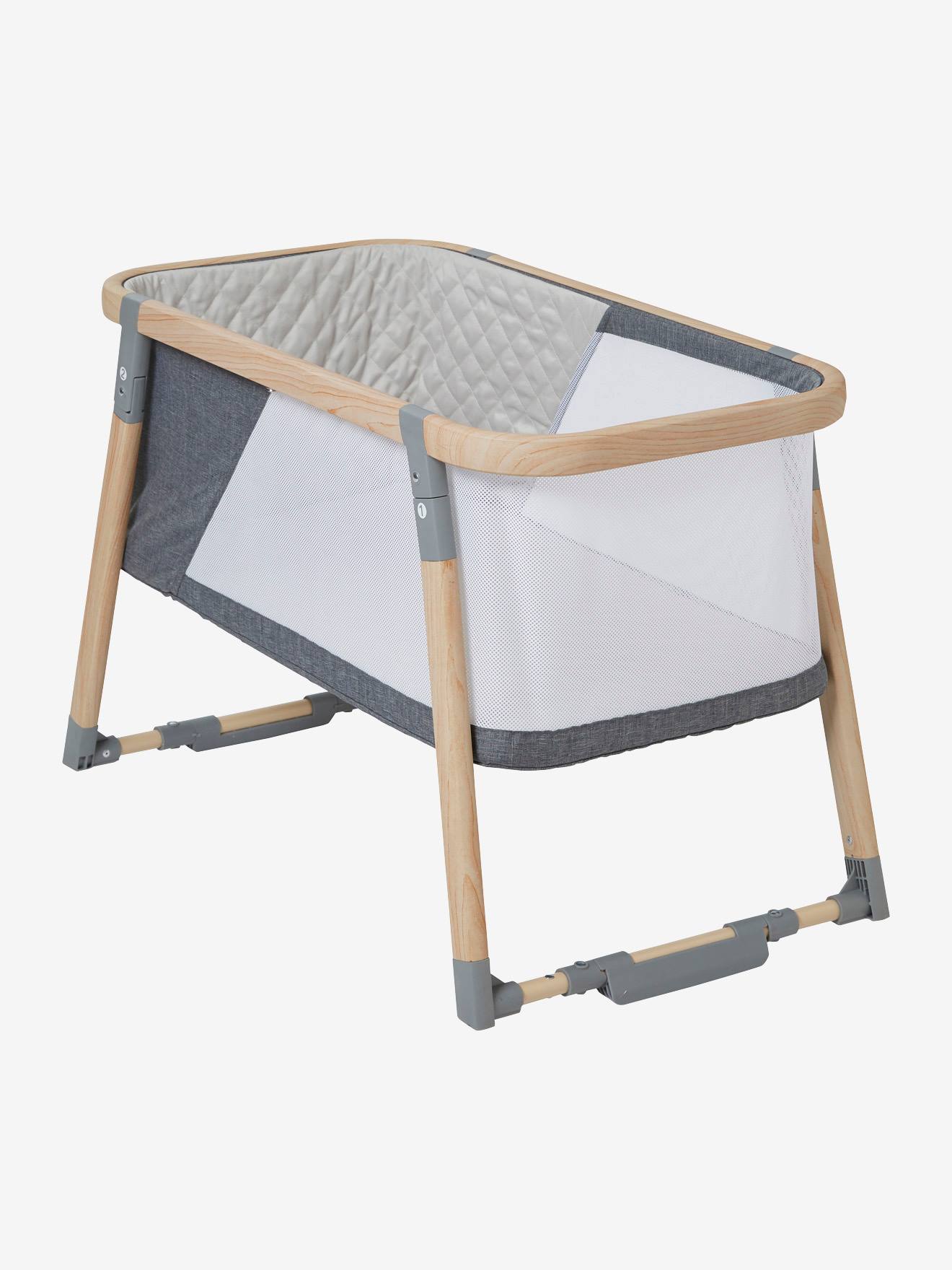 Vertbaudet 2-in-1 Baby Reisebett / Babyschaukel - natur/grau
