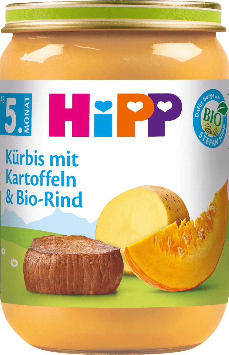 Menü Kürbis mit Kartoffeln & Bio-Rind ab dem 5. Monat, 190 g