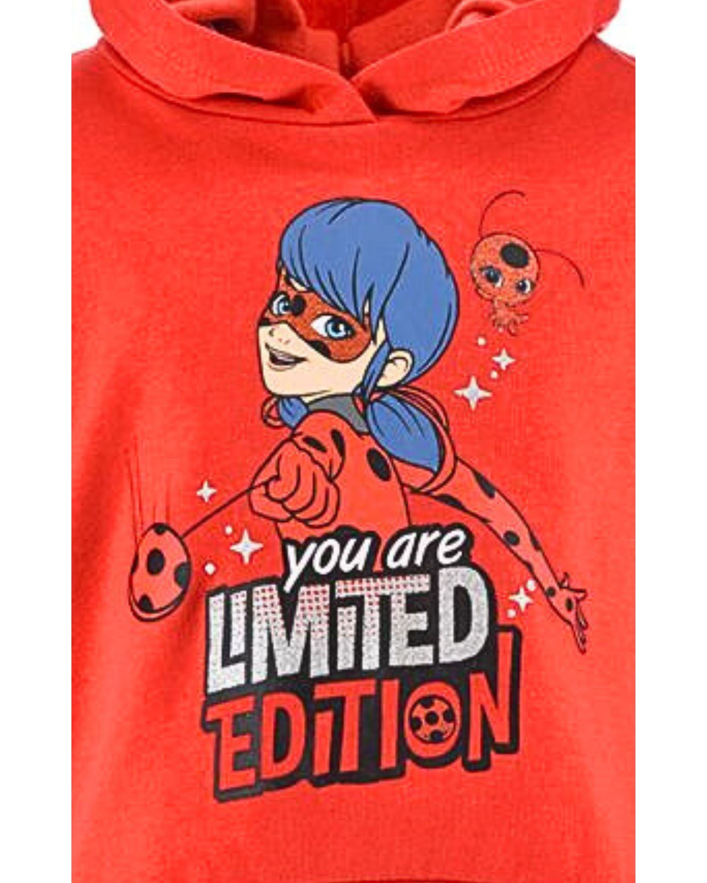 Miraculous - Ladybug Hoodie You are Limited Edition Mädchen Kapuzenpullover mit Glitzer und Schlitzen - Gr. 104 - 128 cm