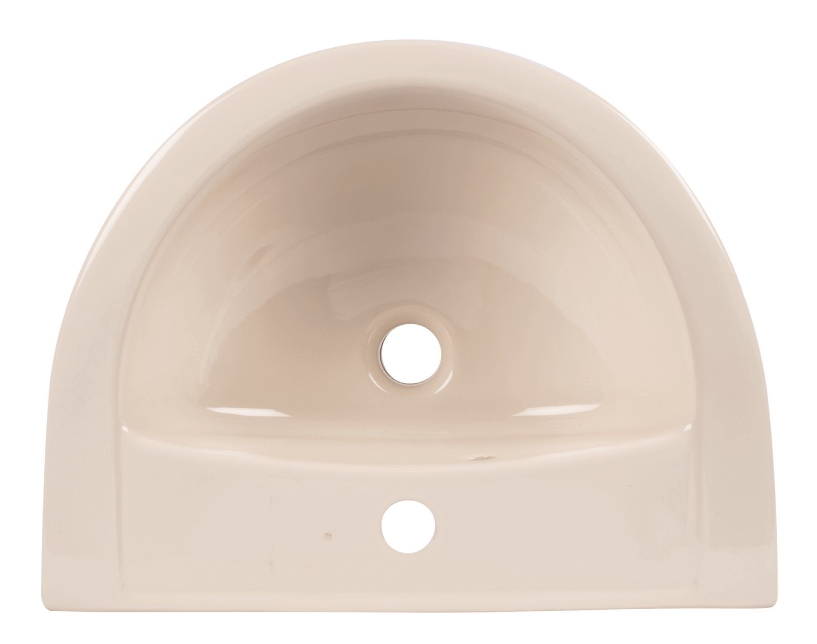 SANITOP WINGENROTH Waschbecken (Hänge-Waschtisch, 1-St), 50 cm, Handwaschbecken, Pergamon, Überlauf, Hahnloch mittig, 562621