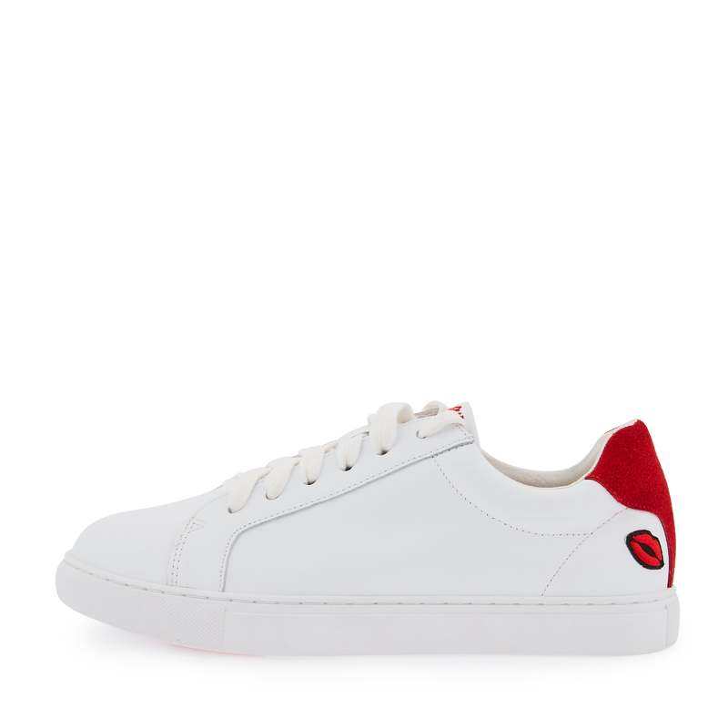 Baskets en cuir Simone petit amour rouge