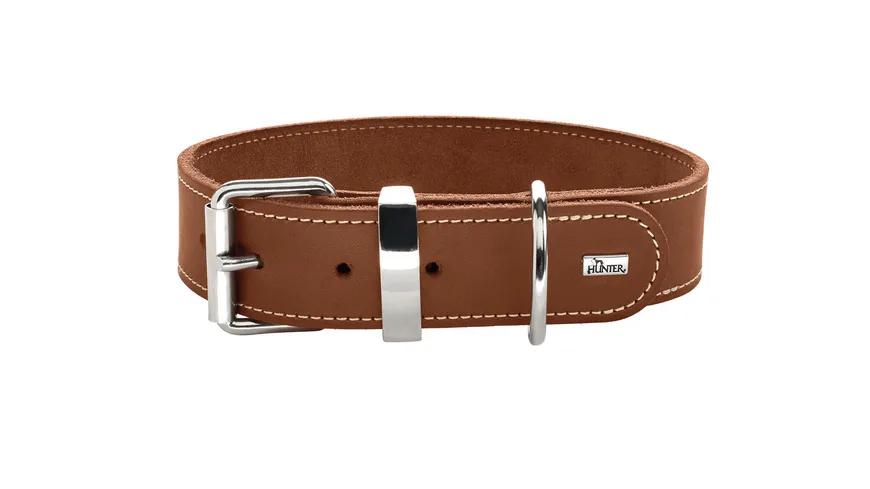 Hunter Hunde Halsband Aalborg Special cognac Softvollrindleder  Größe: 45
