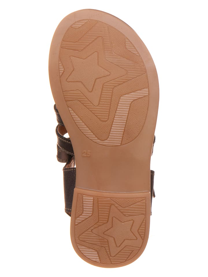 POM POM Leder-Sandalen in Braun günstig kaufen