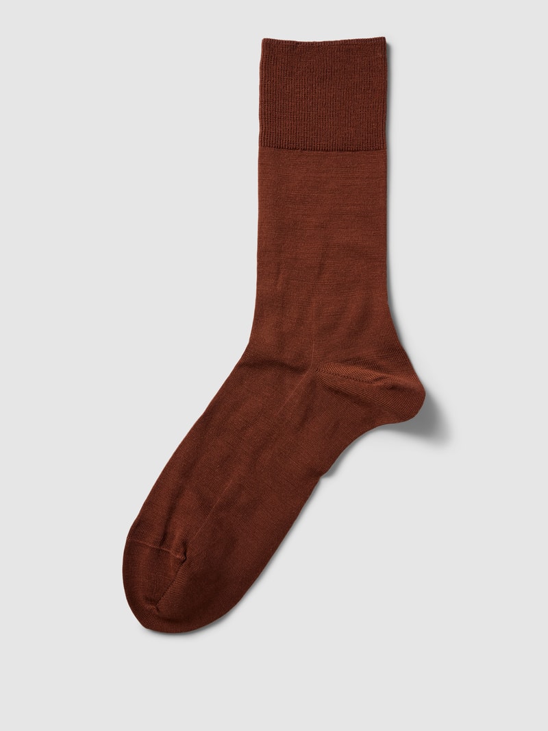 Socken mit elastischem Rippenbündchen Modell 'AIRPORT' in haselnuss braun