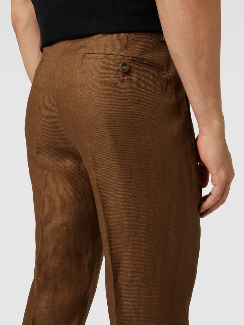 Slim Fit Anzughose mit Eingrifftaschen Modell 'florida' in haselnuss braun