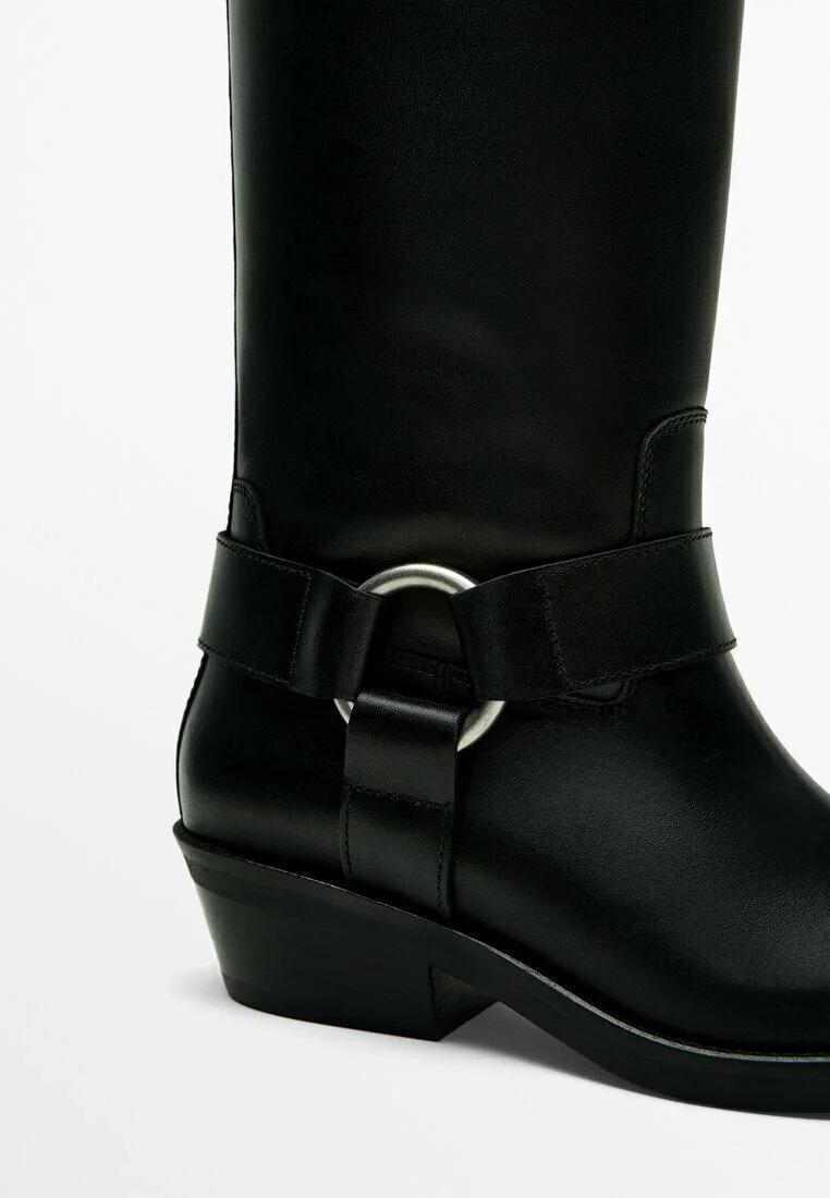 Massimo Dutti CON CORDÓN LATERAL - Botas altas