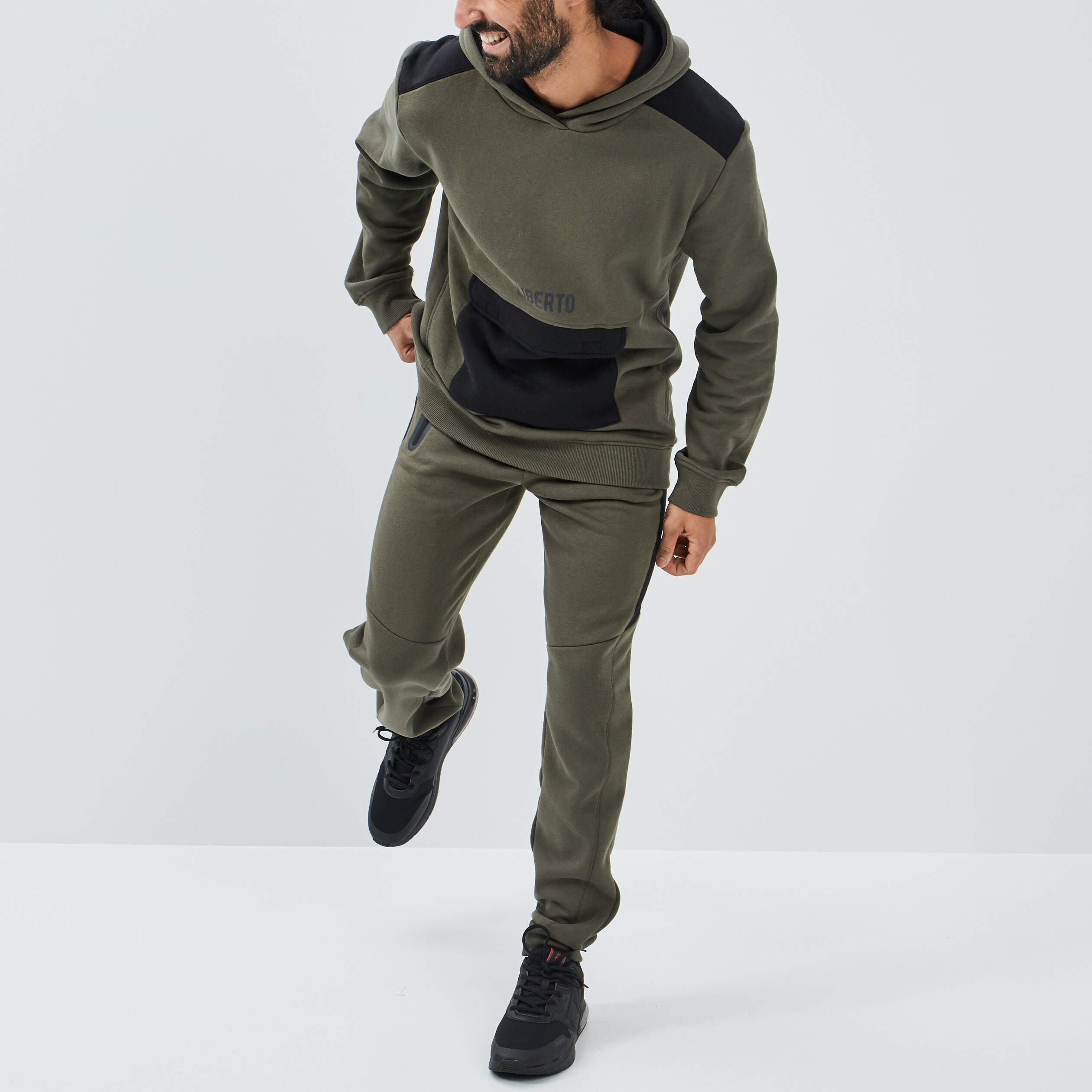 Sweat à capuche hoodie Liberto vert kaki homme | La Halle