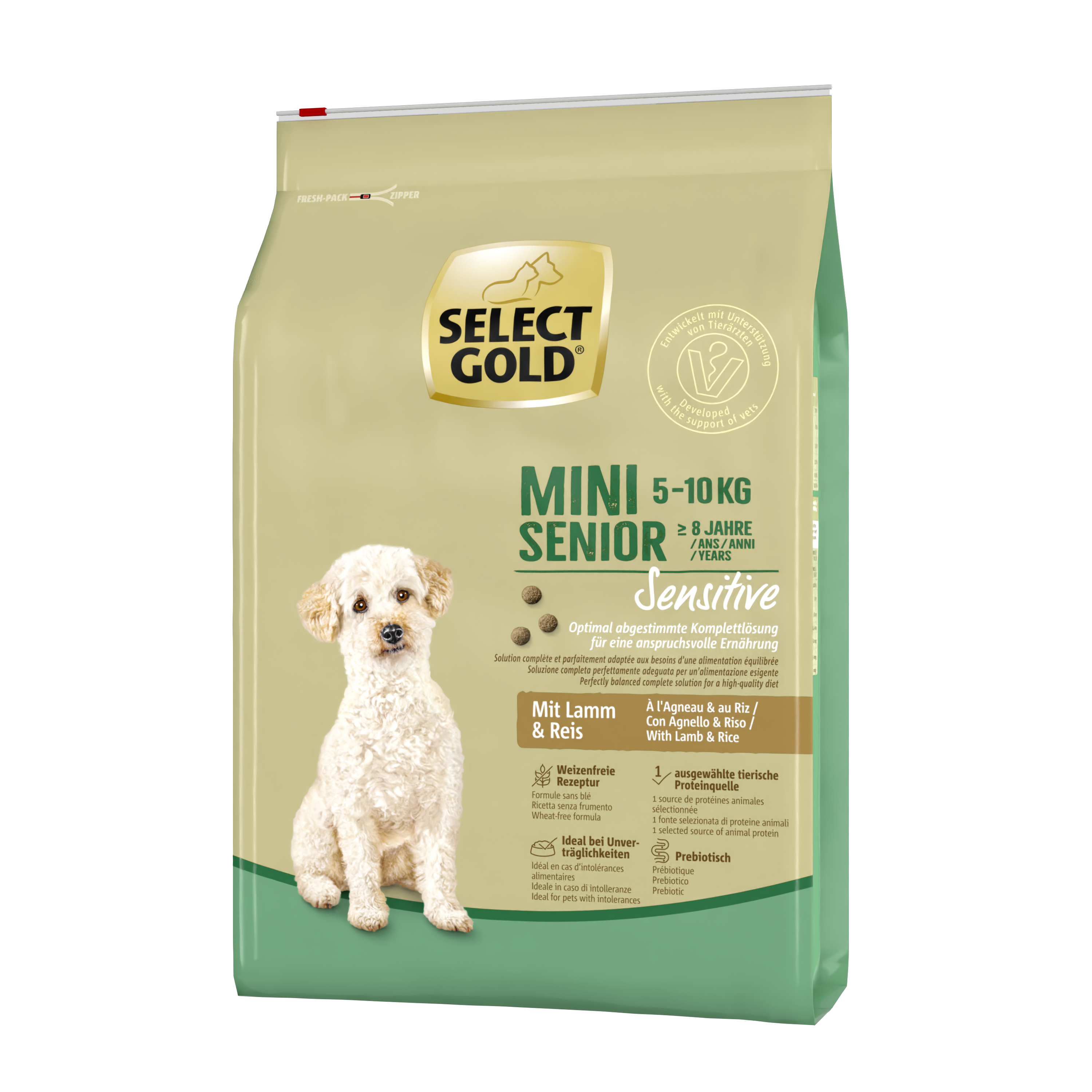 SELECT GOLD Hundetrockenfutter SELECT GOLD Sensitive Mini Senior Lamm & Reis 4 kg