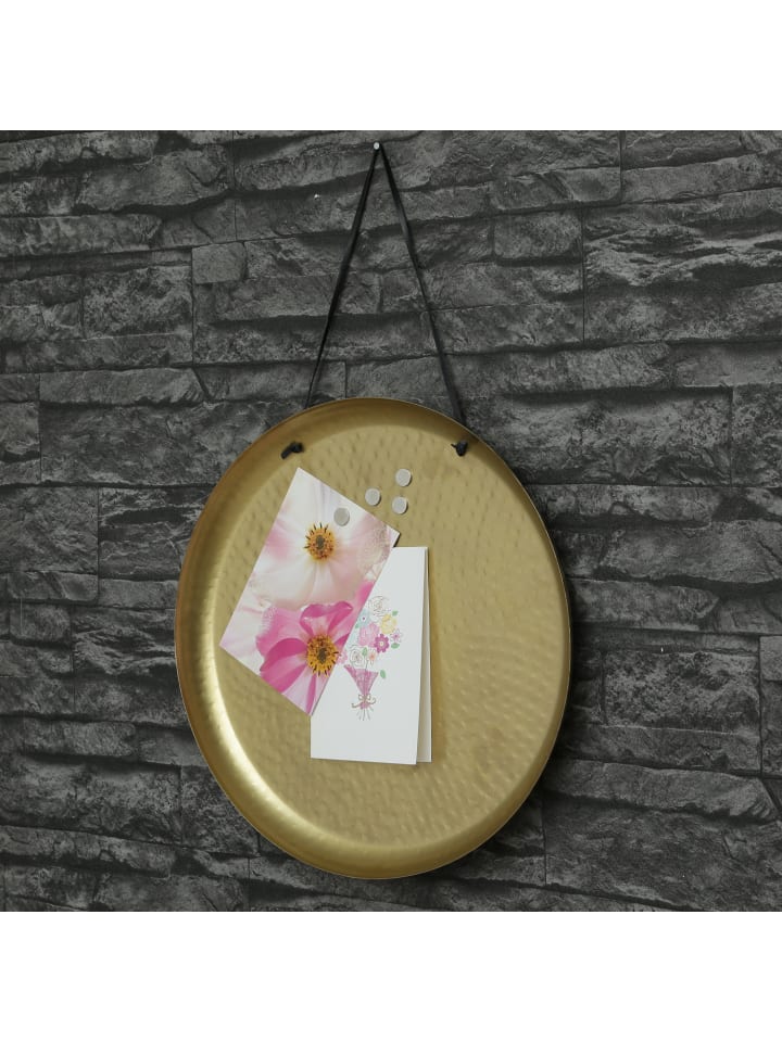 MARELIDA Dekotablett Dekoteller aus Metall magnetisch D: 38,5cm in gold günstig kaufen onesize