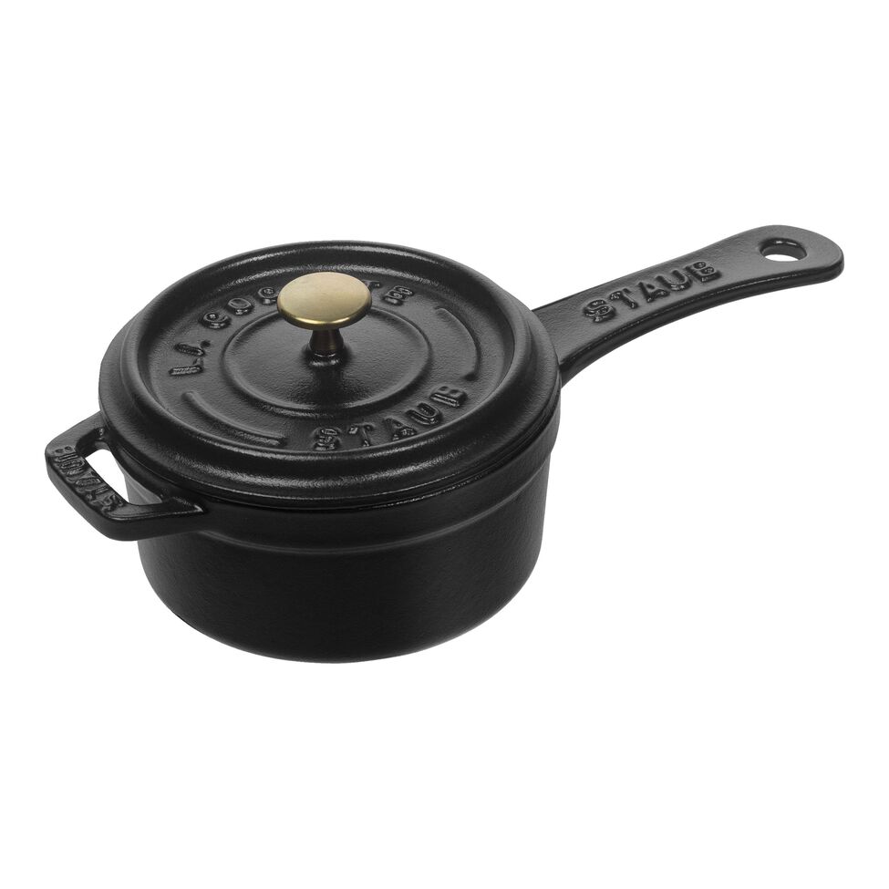 Mini Stieltopf 10 cm, Gusseisen, Schwarz