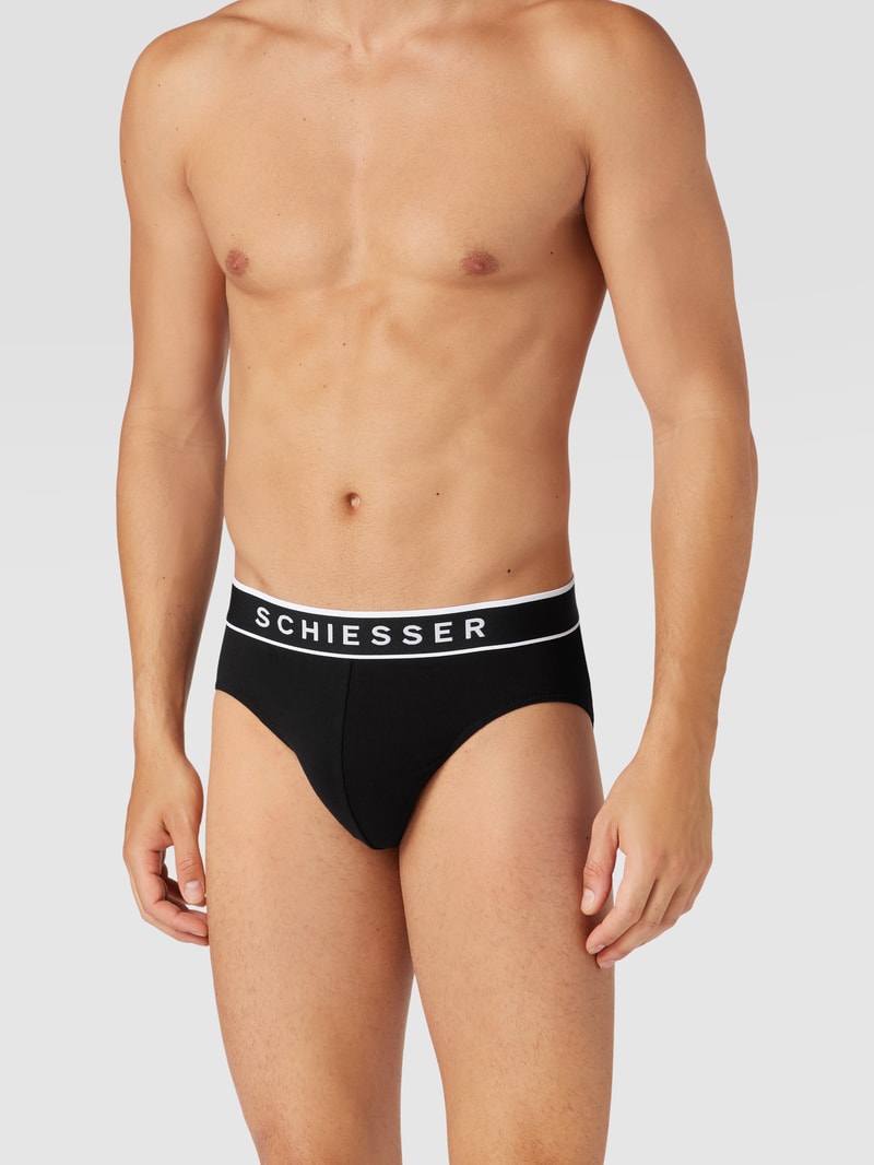 Slip mit Logo-Bund im 3er-Pack in schwarz