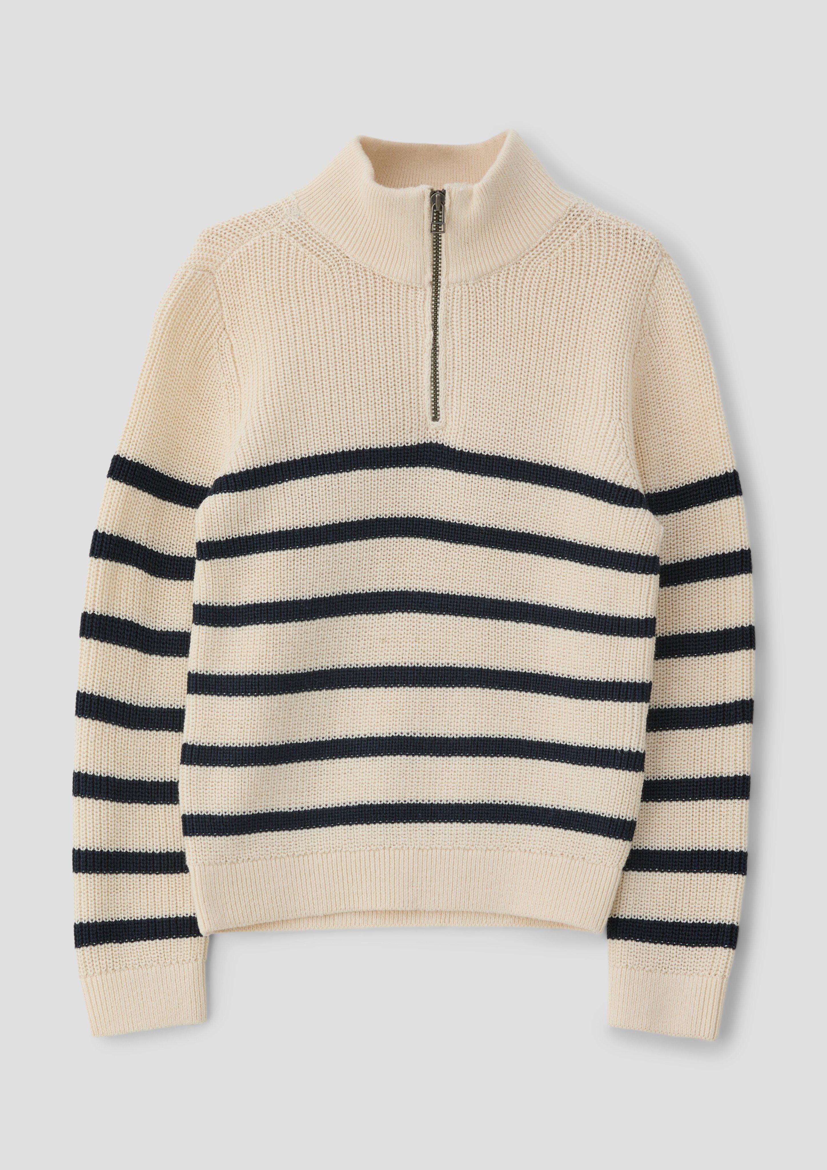 Strickpullover mit Troyer-Kragen  2140599-08G1
