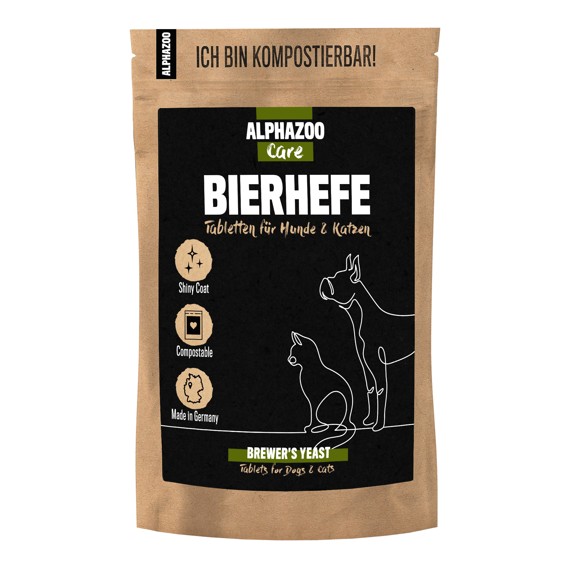 ALPHAZOO Ergänzungsfutter & Aufzucht ALPHAZOO Bierhefe Tabletten für Hunde und Katzen 180 g