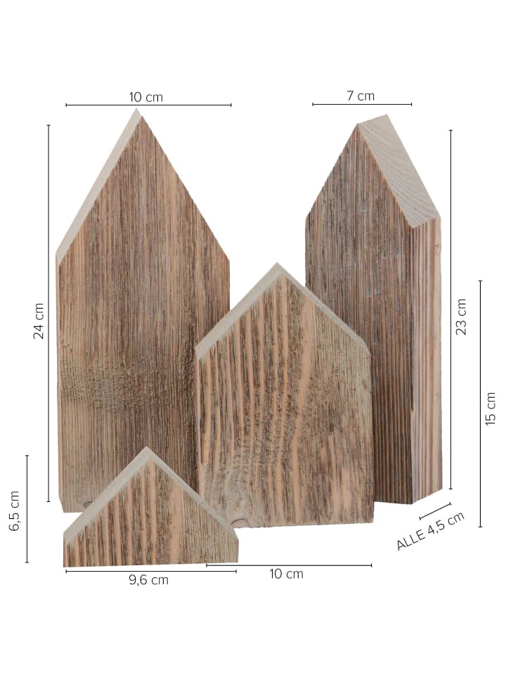 UNUS Holzstadt Dekoration Altholz in Grau günstig kaufen onesize