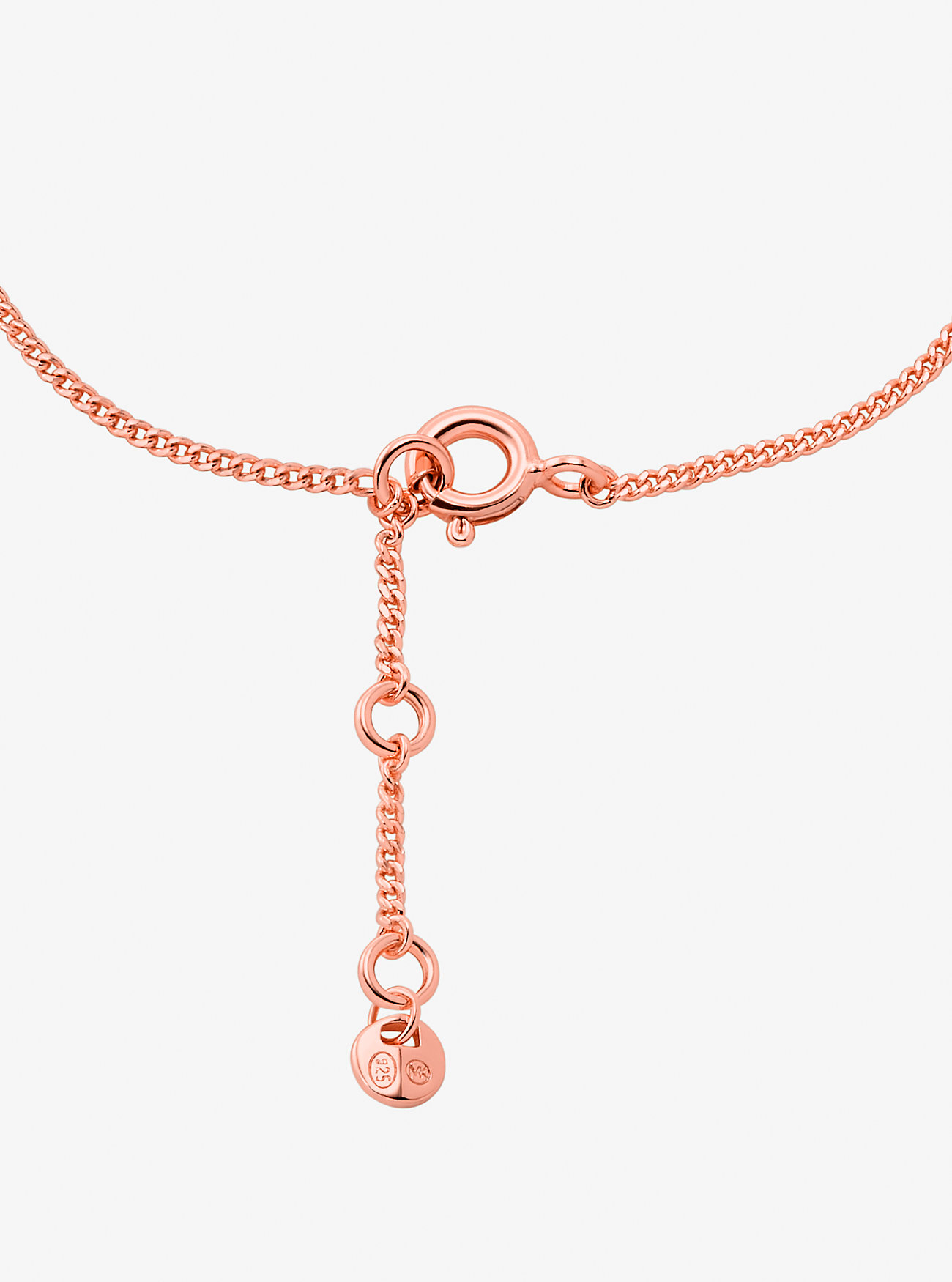 Precious Metal-Plated Sterling Silver Heart Bracelet - ROSE GOLD