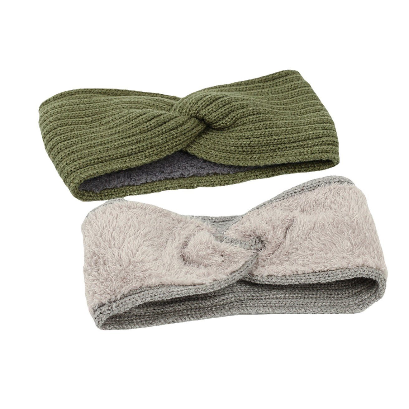 HOHEA H Haarband Gestricktes Stirnband mit Plüschfutter für den Herbst, Sport-Stirnband, 1-tlg., Gestricktes Stirnband für Mädchen, Ohrenwärmer, weich, Winter-Stirnbänder für Damen, grüne Stirnbänder, verschiedene Farben