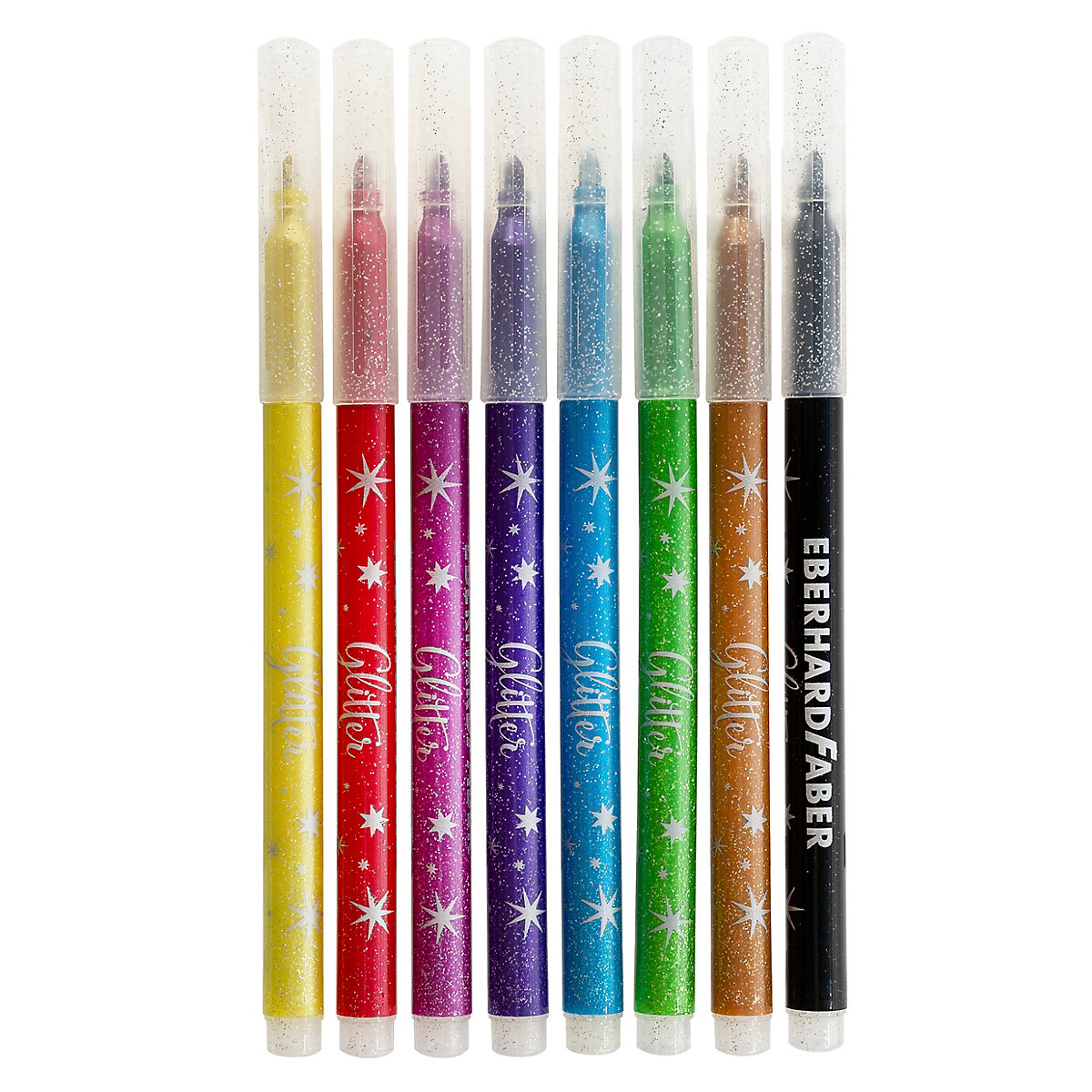 Glitter-Fasermaler, 8 Basisfarben