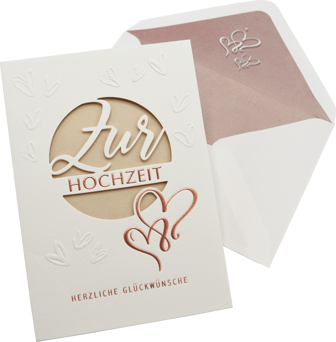 Grußkarte Hochzeit 2 Herzen, 1 St