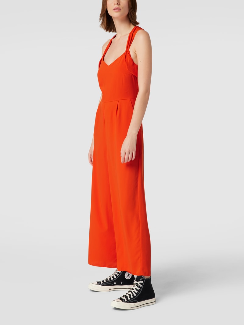 Jumpsuit mit gekreuzten Trägern in orange