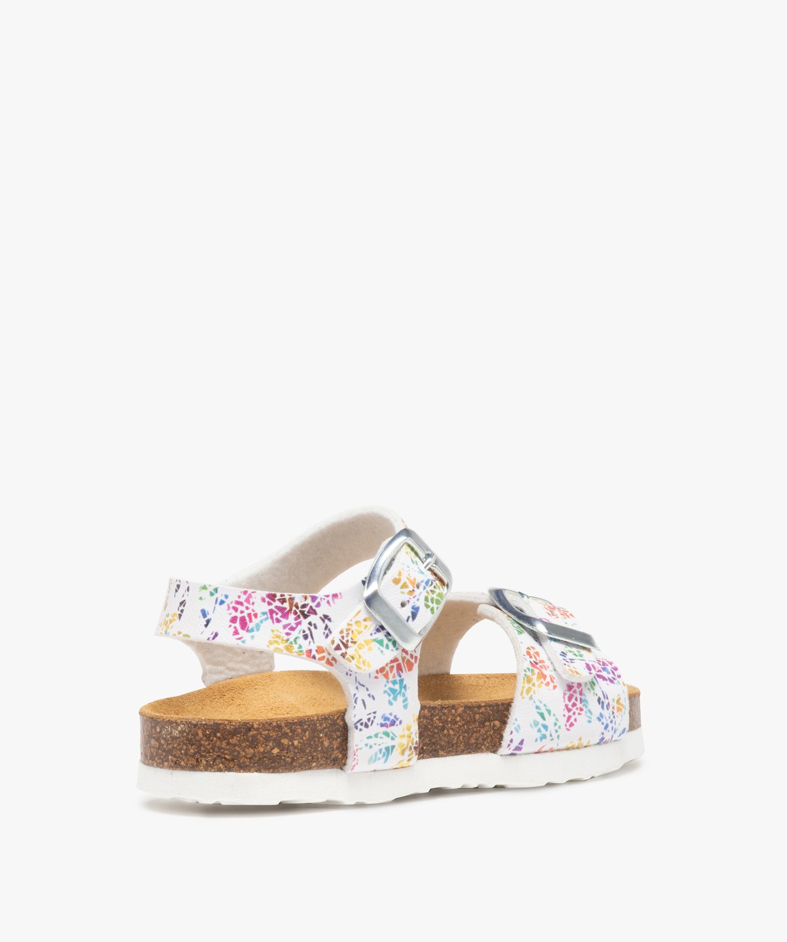 Sandales fille à brides imprimées et semelle liège multicolore | GEMO