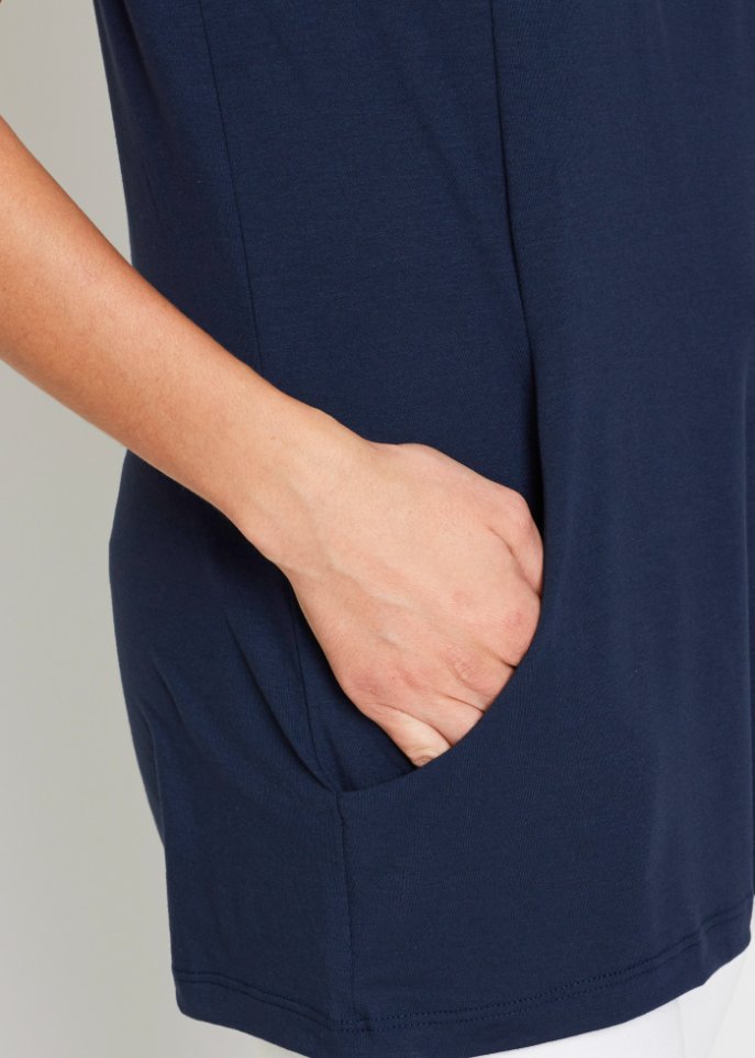 Longshirt mit rundhals Dekollete