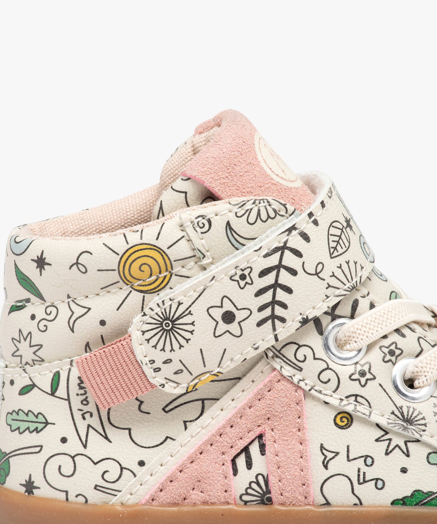 Baskets bébé fille mid-cut à motifs - Alma Planète multicolore | GEMO