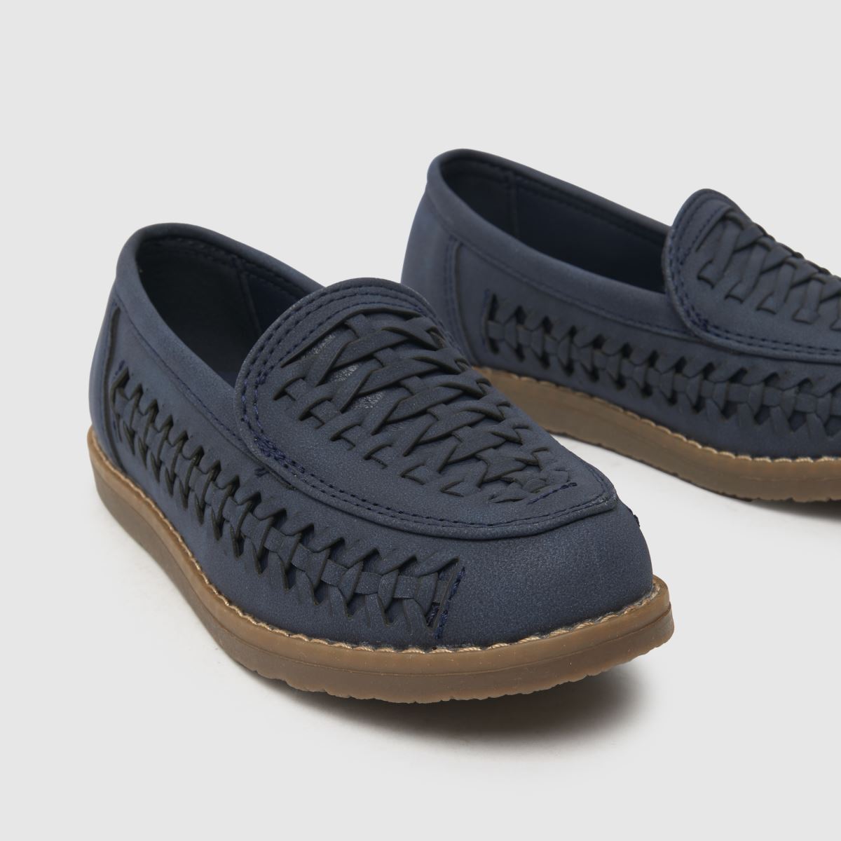 schuh marinblå laservävda pojkskor för småbarn