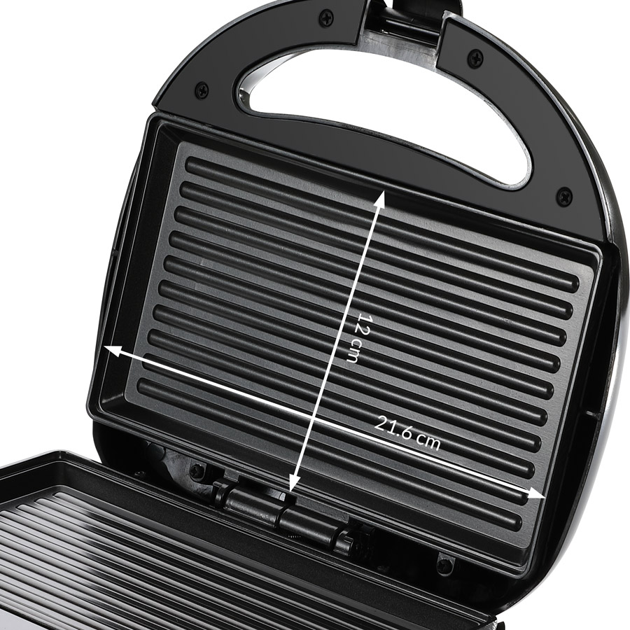 Monzana Kontaktgrill Schwarz/Silber 750W