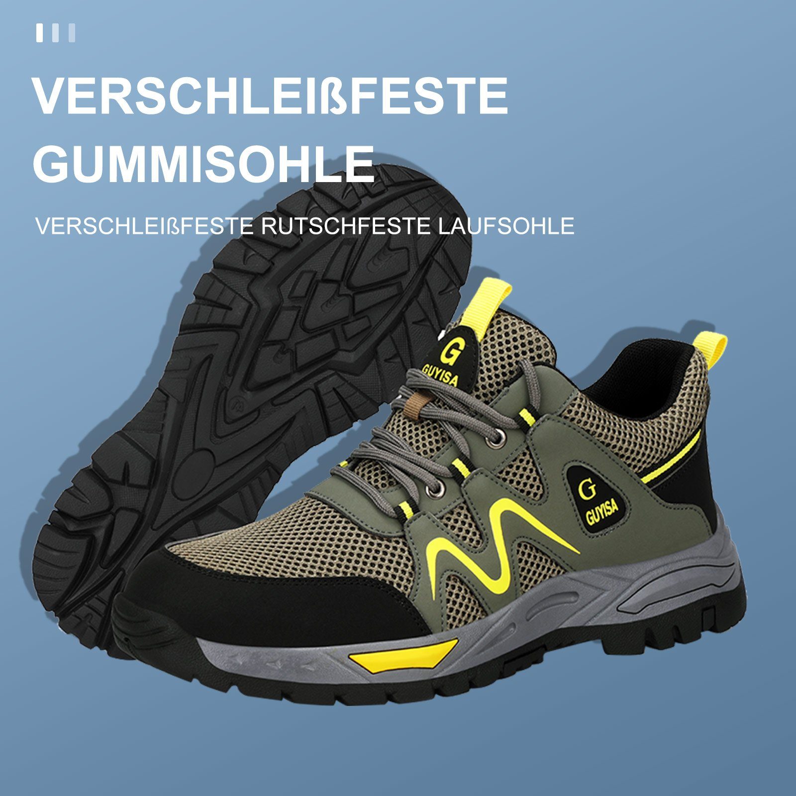 TOPMELON Herren Arbeitsschuhe Stahlkappe Sneaker Leichte Sicherheitsschuh