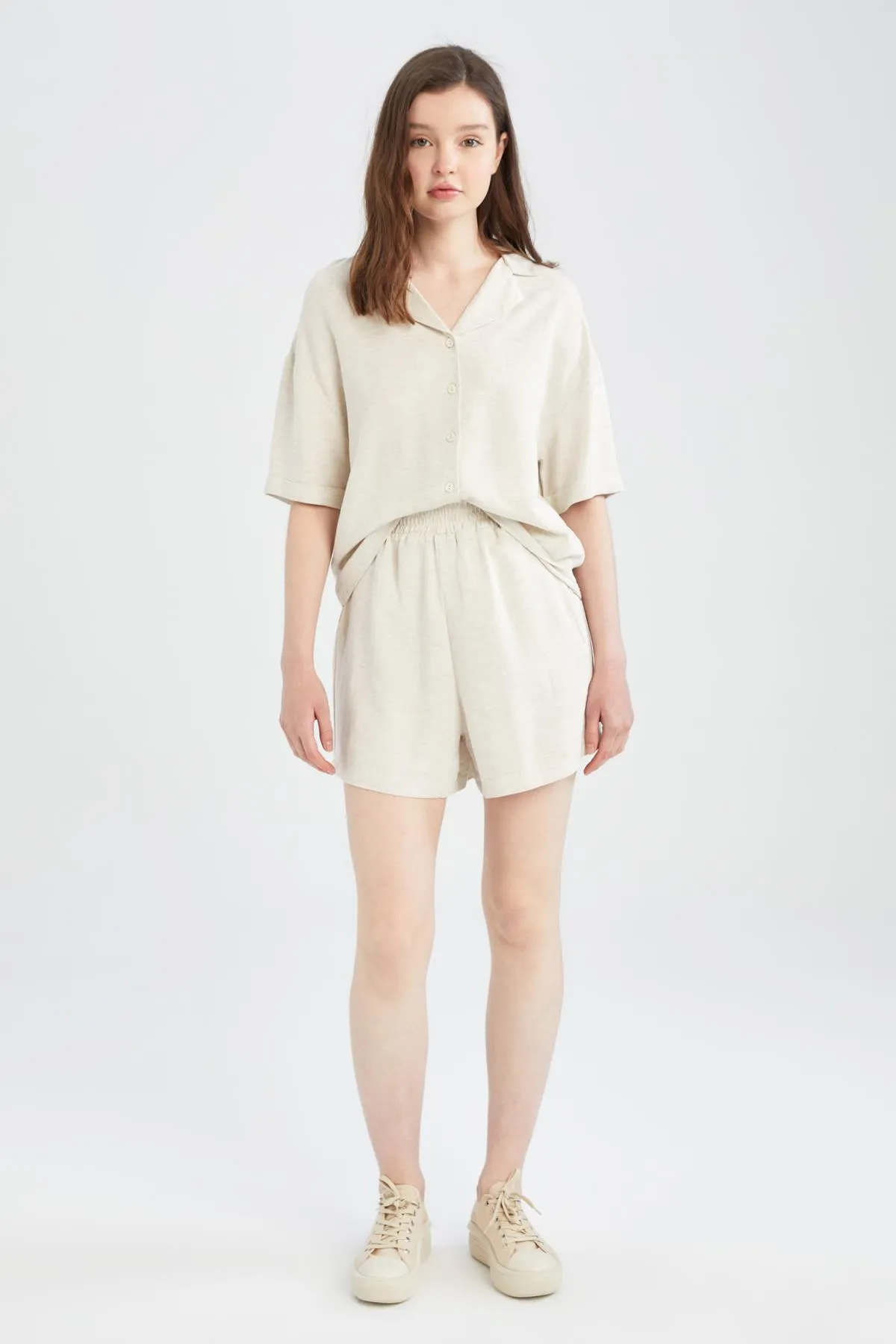 DeFacto  Relax-Fit-Shorts in Leinenoptik mit flexibler Taille und Taschen